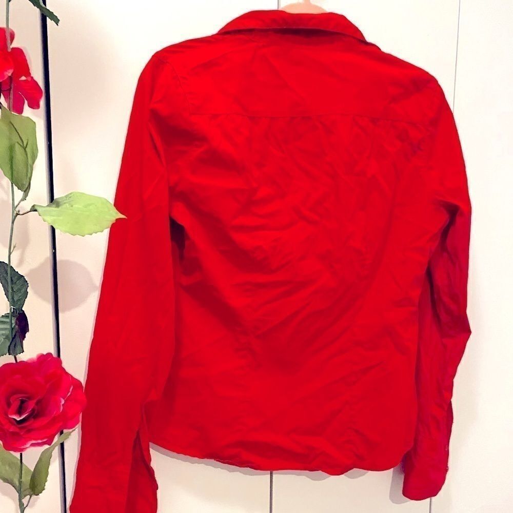 🌷TWIK🌷 Vibrant Red Button Down Shirt     - Picture 4 of 7